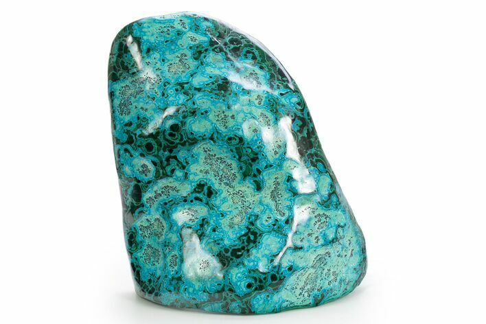 Vibrant Polished Malachite with Chrysocolla - DR Congo #320436